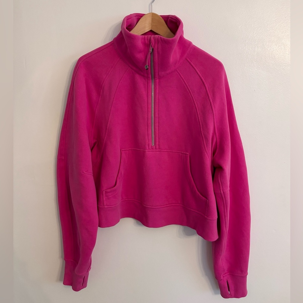 Lululemon Sonic Pink Scuba half-zip M/L